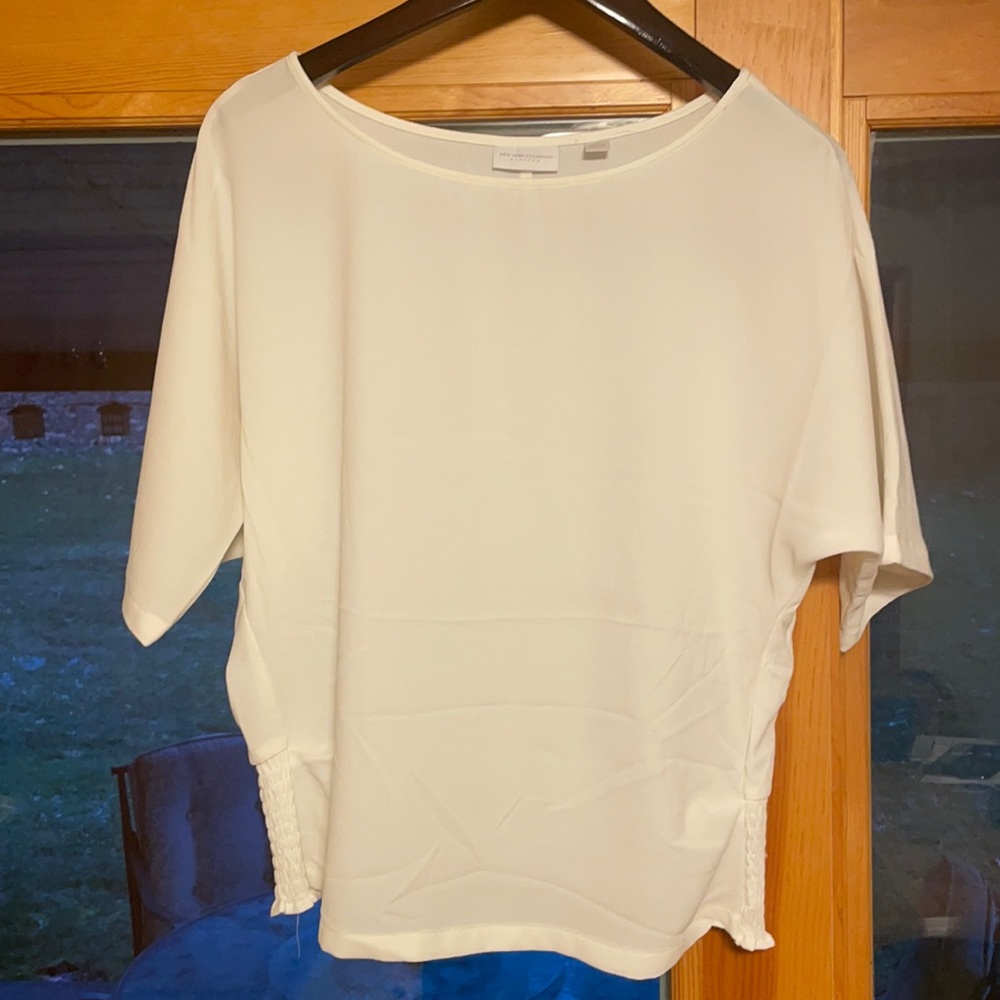 New York & Company sheer white blouse